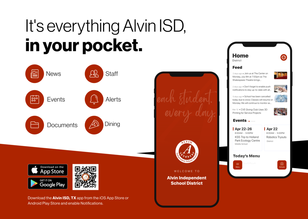 Alvin ISD New Website Banner